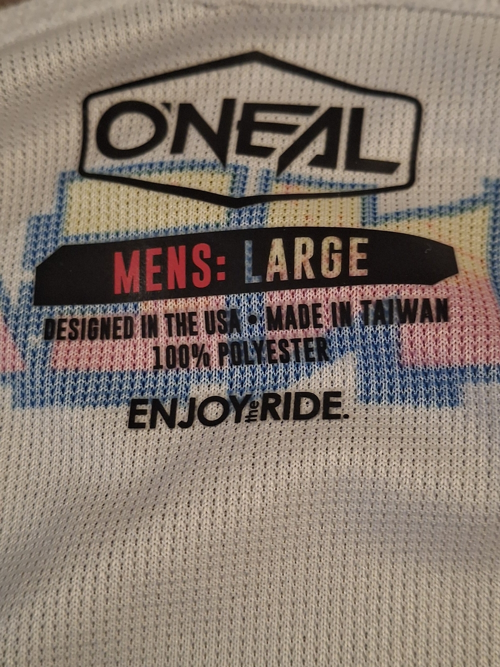 Men's Large White Limited Edition- Enjoy the Ride Oneal Lightweight Shirt